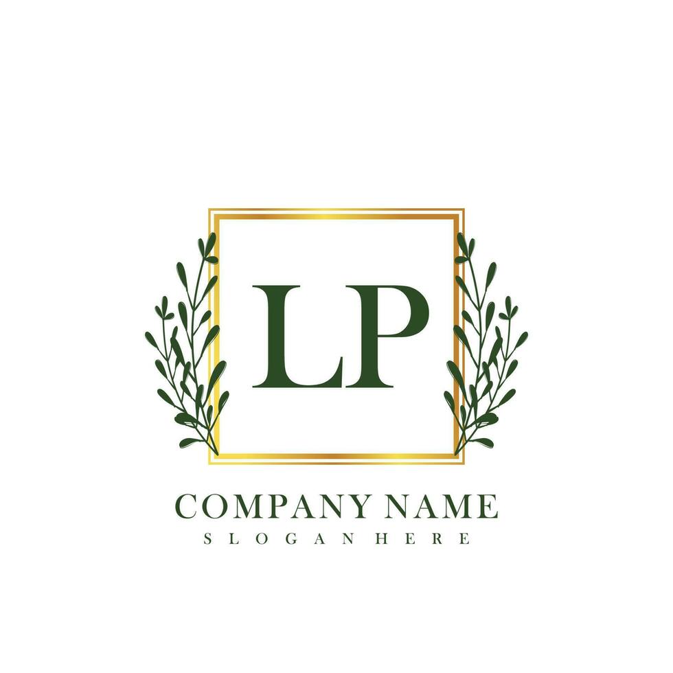 LP Initial beauty floral logo template vector