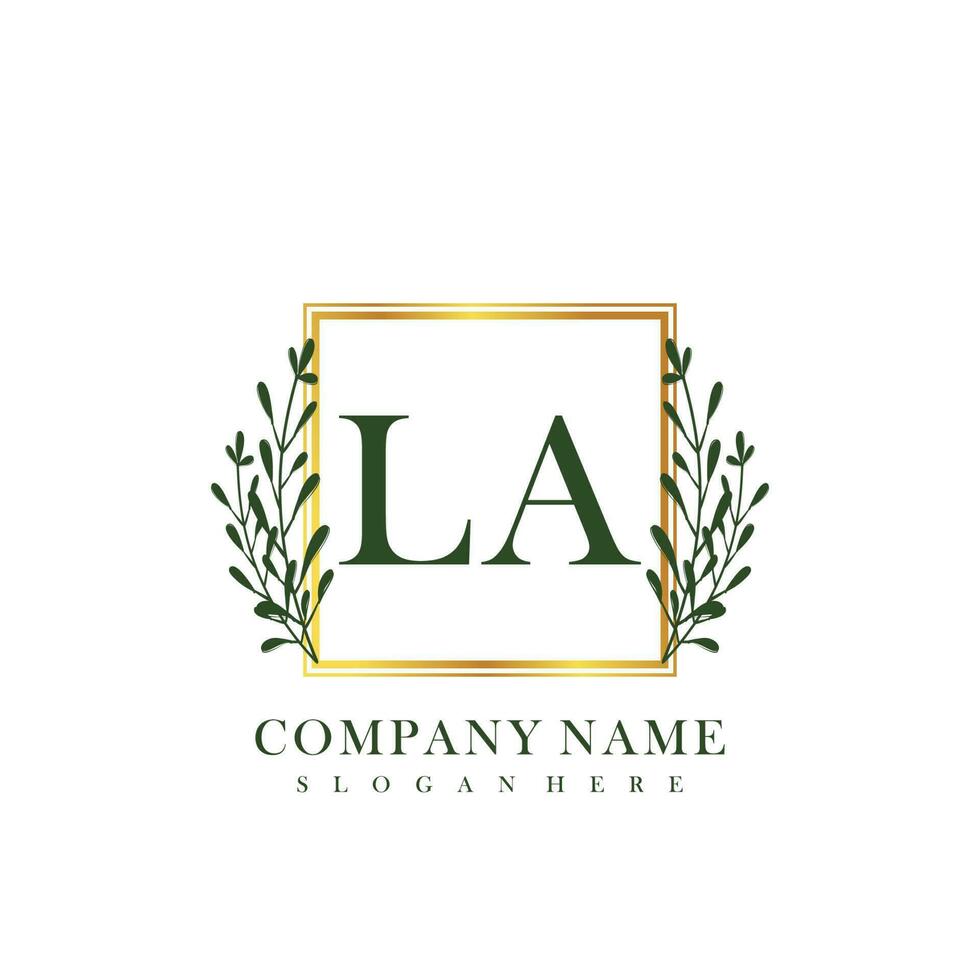 LA Initial beauty floral logo template vector