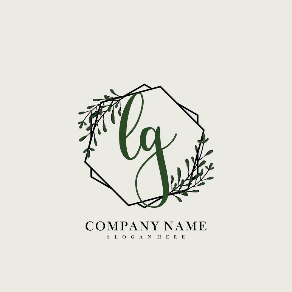 LG Initial beauty floral logo template vector