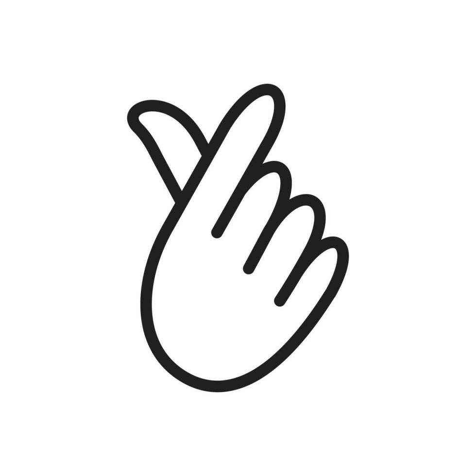 Finger heart icon in flat style. Finger heart vector illustration on white isolated background. Love sign