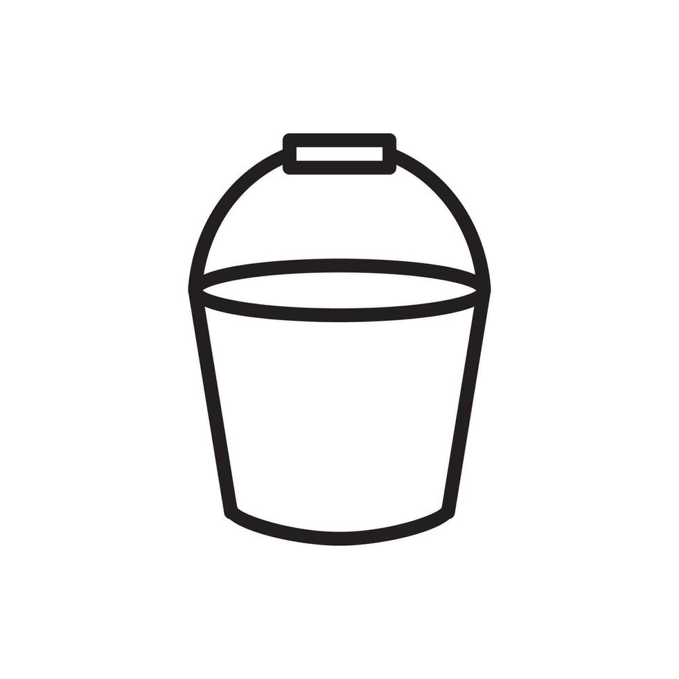 Bucket icon in flat style. Bucket vector illustration on white isolated