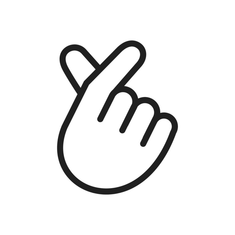 Finger heart icon in flat style. Finger heart vector illustration on white isolated background. Love sign