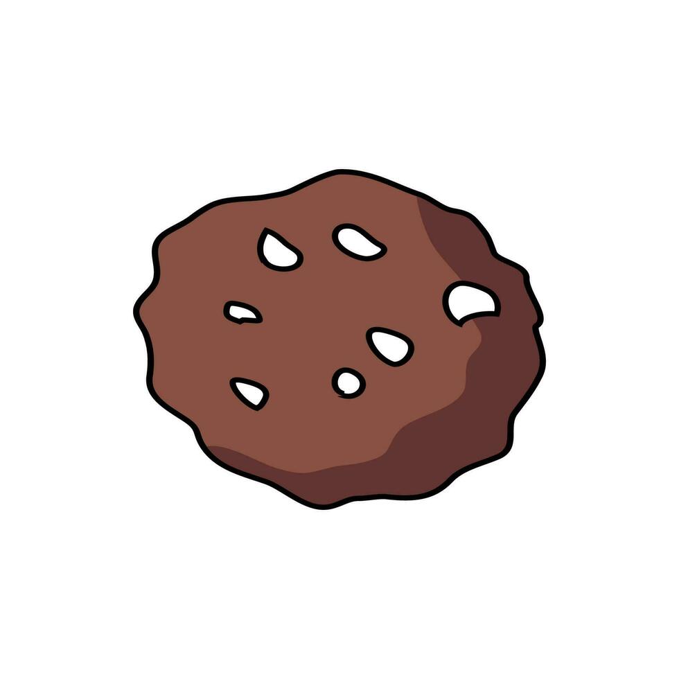 Cookie icon in flat style. cookie vector illustration on white isolated background.