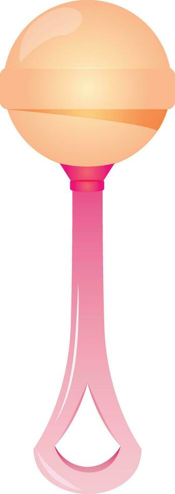 Baby shower pink rattle it's a girl. Gender reveal vector illustrations for invitations, greeting cards, posters