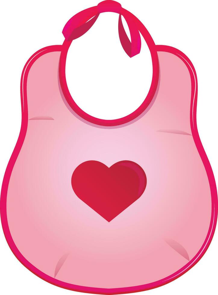 Baby shower pink bib, it's a girl. Vector illustrations for invitations, greeting cards, posters