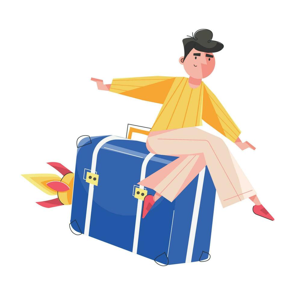 Trendy Travel Suitcase vector