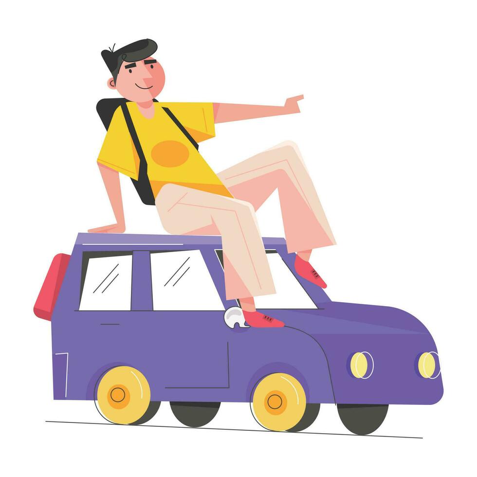 Trendy Road Trip vector