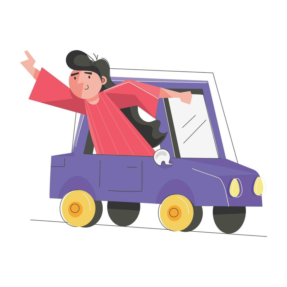 Trendy Car Travel vector