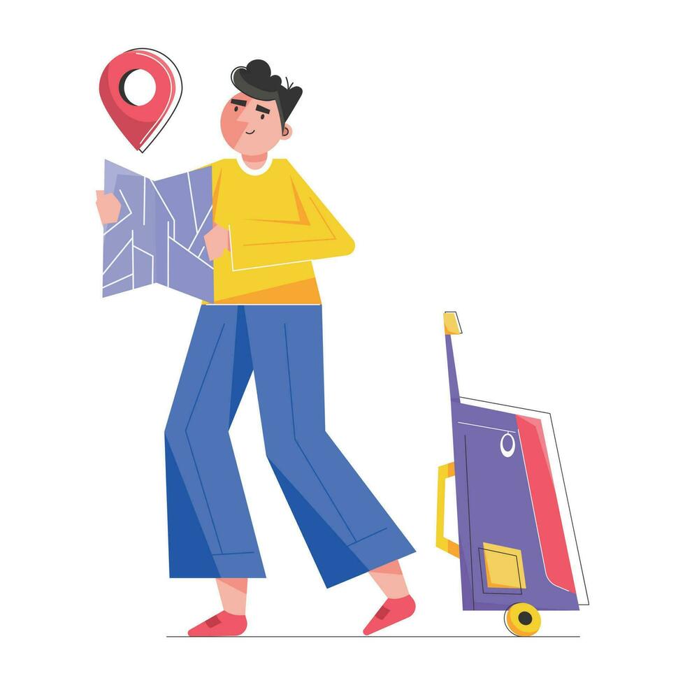 Trendy Travel Map vector