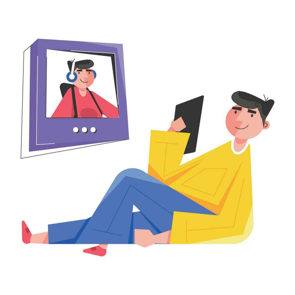 Trendy Video Call vector