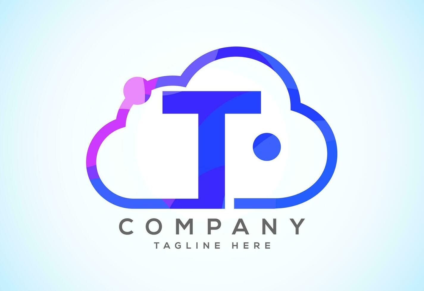 English alphabet with the cloud. Cloud computing service logo. Cloud technology low poly style logo vector