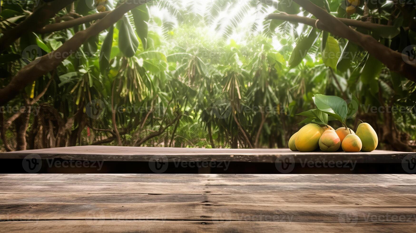 Cleanse wooden table specific of time as of late mango tree establishment. Creative resource, photo