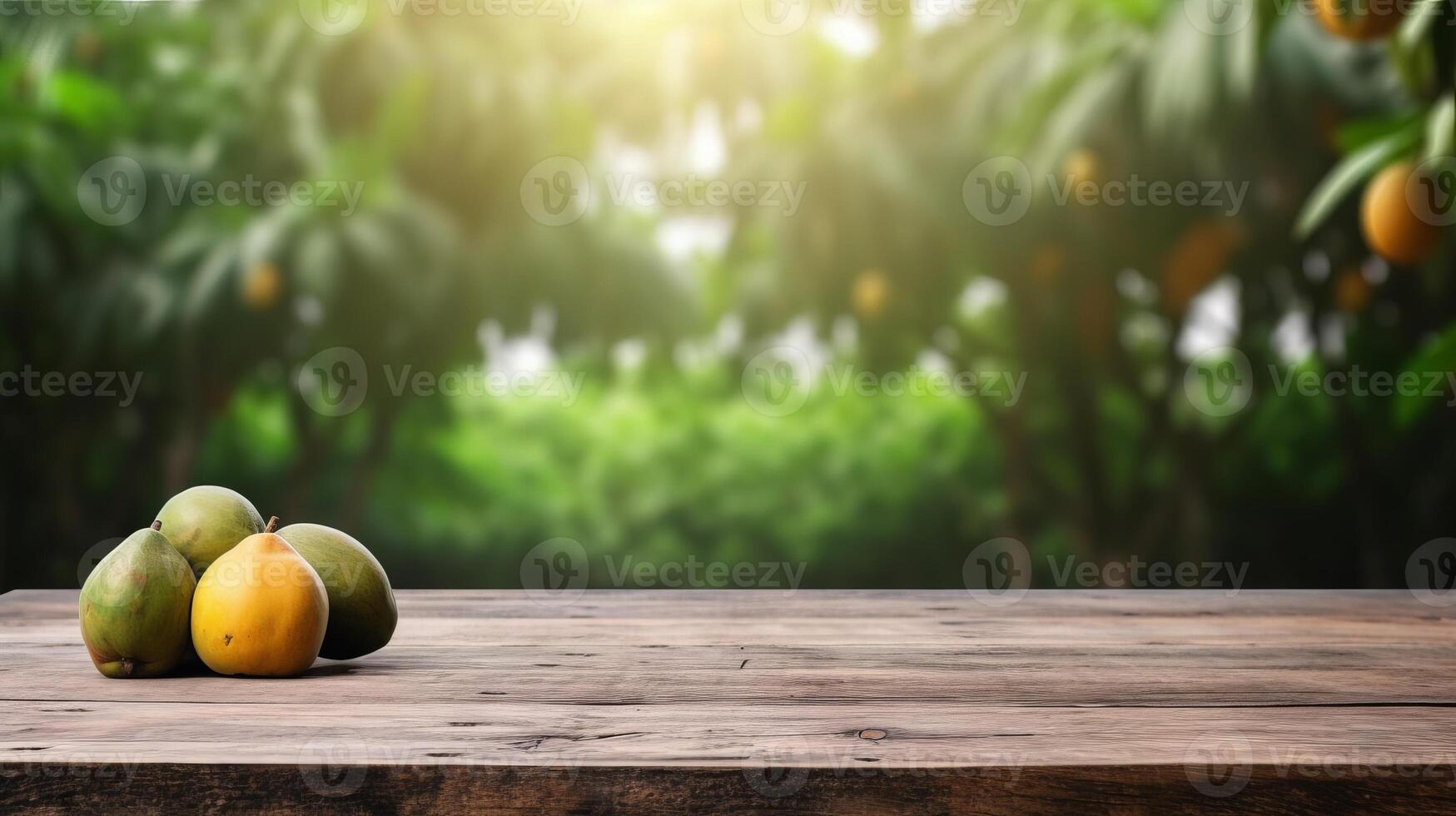 Cleanse wooden table specific of time as of late mango tree establishment. Creative resource, photo