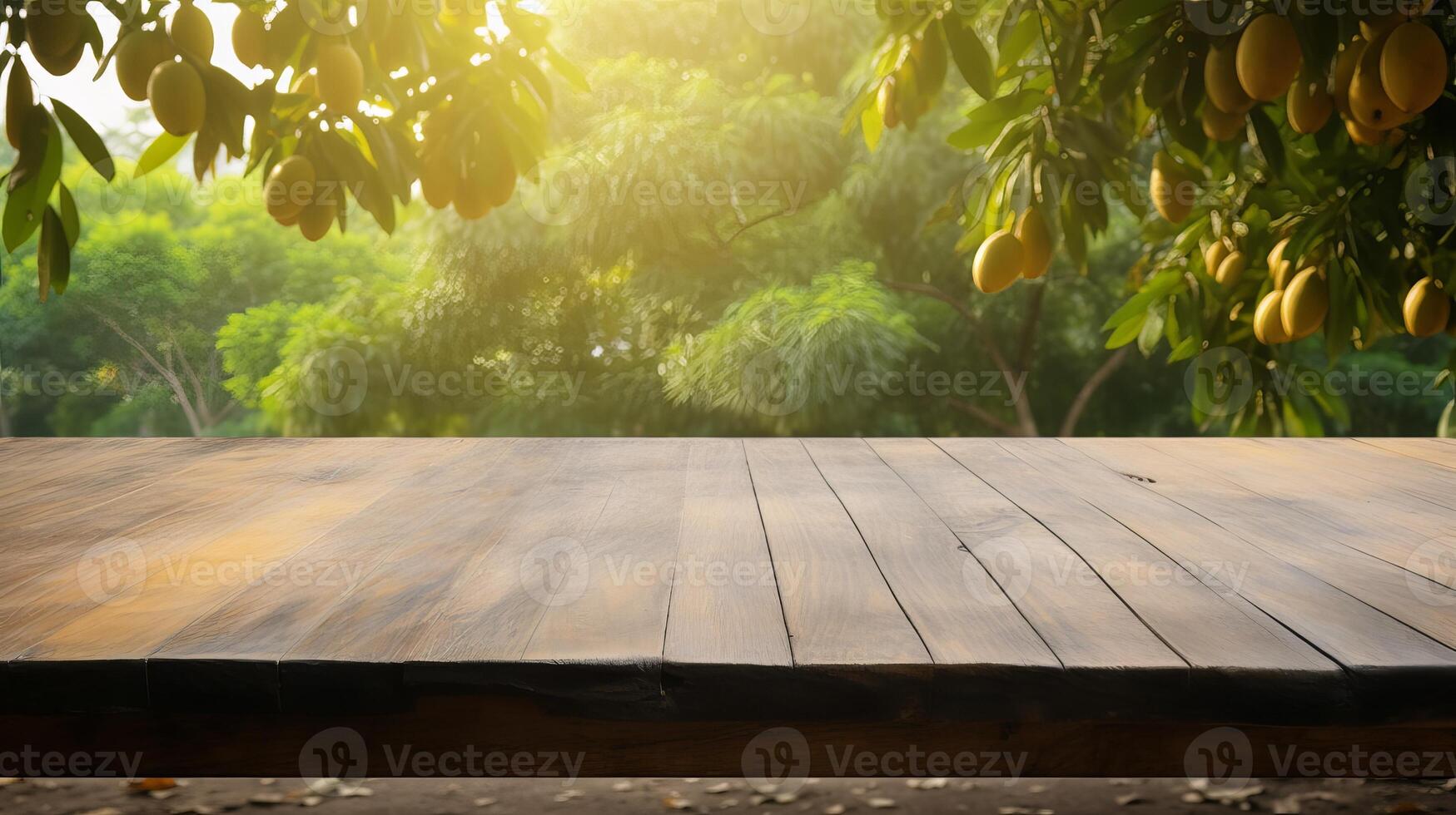 Cleanse wooden table specific of time as of late mango tree establishment. Creative resource, photo