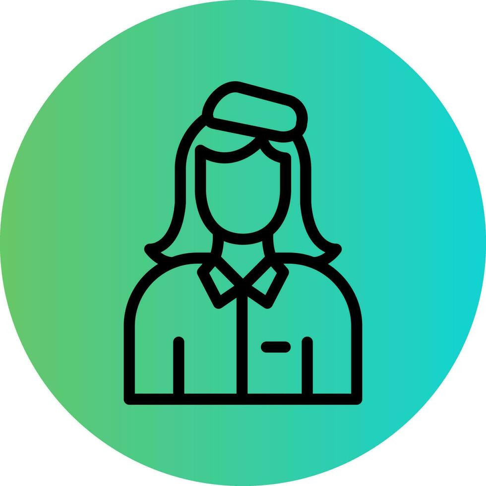 Air Hostess Vector Icon Design