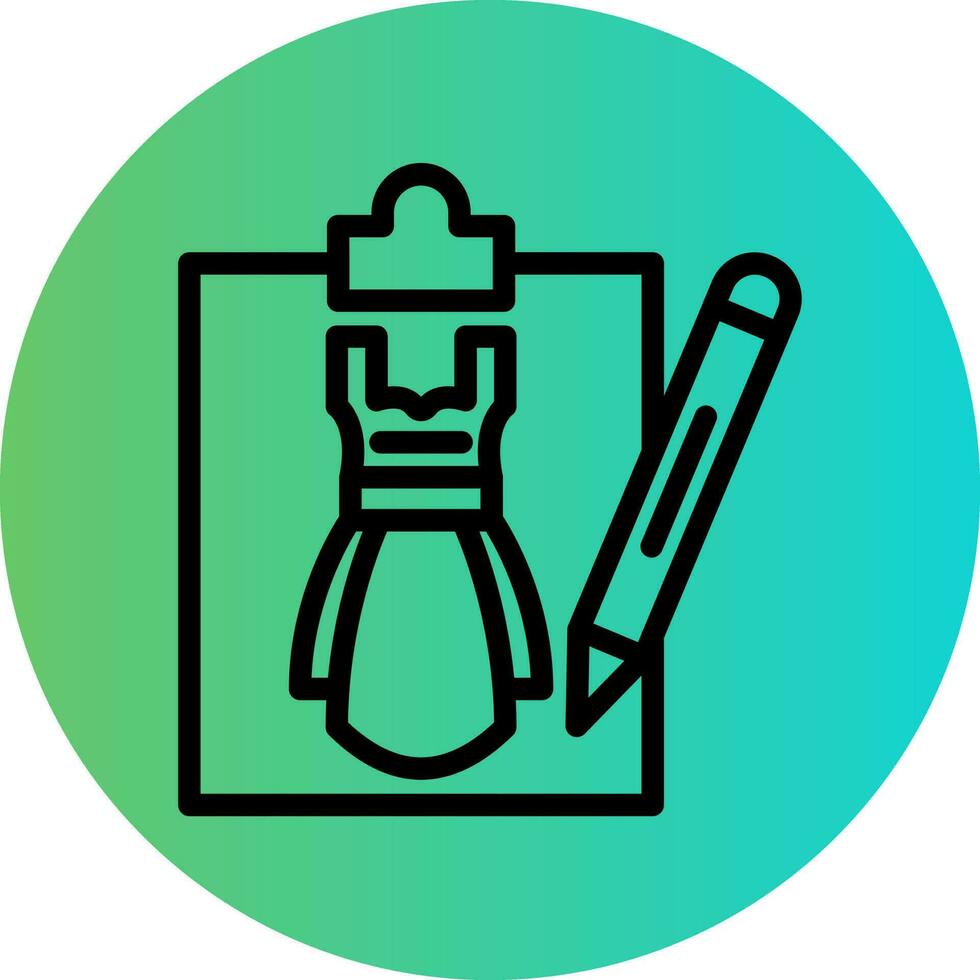 Dress Sketch Vector Icon Design