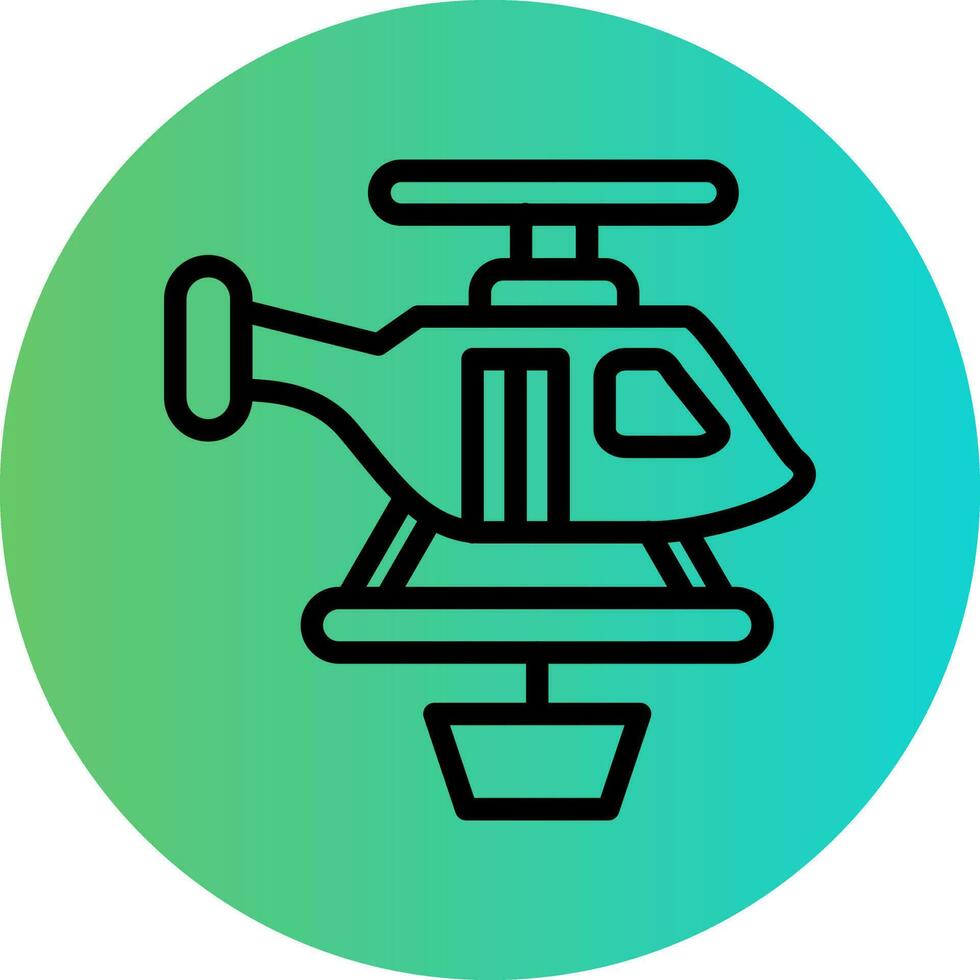 Firefighter Helicopter Vector Icon Design