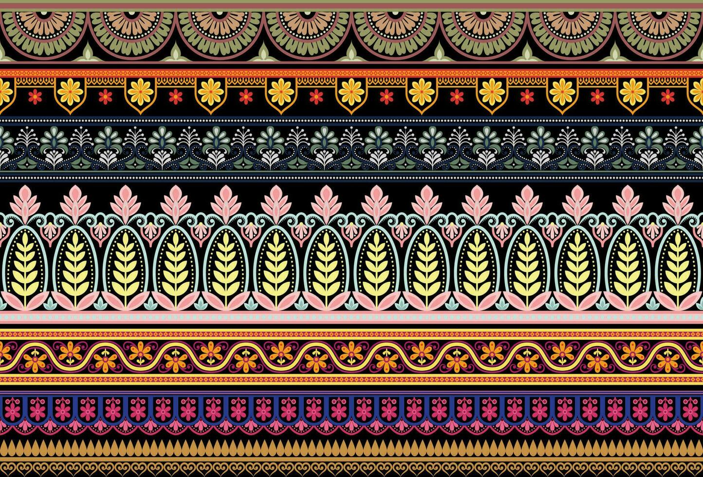 Set 5 Botanical floral Seamless. Background Seamless Pattern Geometric Ethnic pattern design for background, carpet, wallpaper, clothing, wrapping, Batik, fabric, printing textile illustration. vector