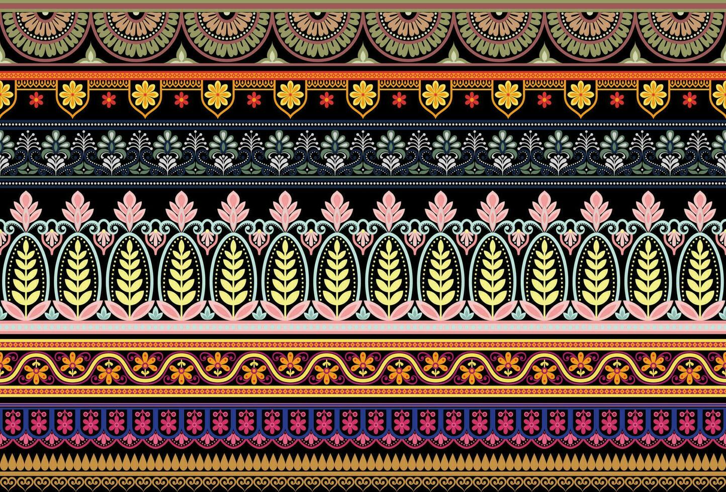 conjunto 5 5 botánico floral sin costura. antecedentes sin costura modelo geométrico étnico modelo diseño para fondo, alfombra, fondo de pantalla, ropa, envase, batik, tela, impresión textil ilustración. vector