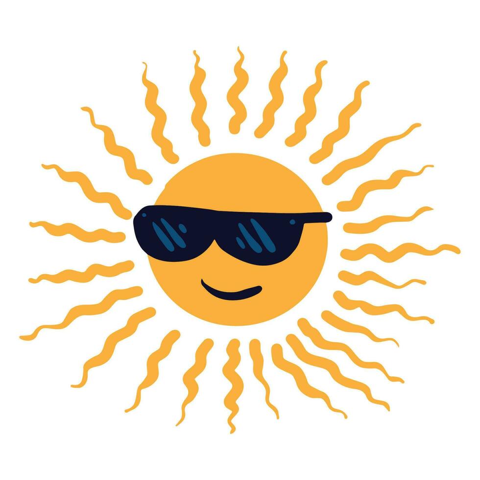 Cool cute sun ,good for graphic design resources, posters, prints, stickers, pamflets, banners, decoration, and more vector