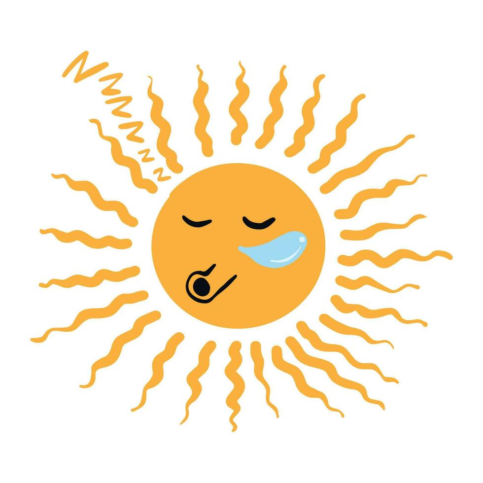 Cute sun sleeping ,good for graphic design resources, posters, prints, stickers, pamflets, banners, decoration, and more vector