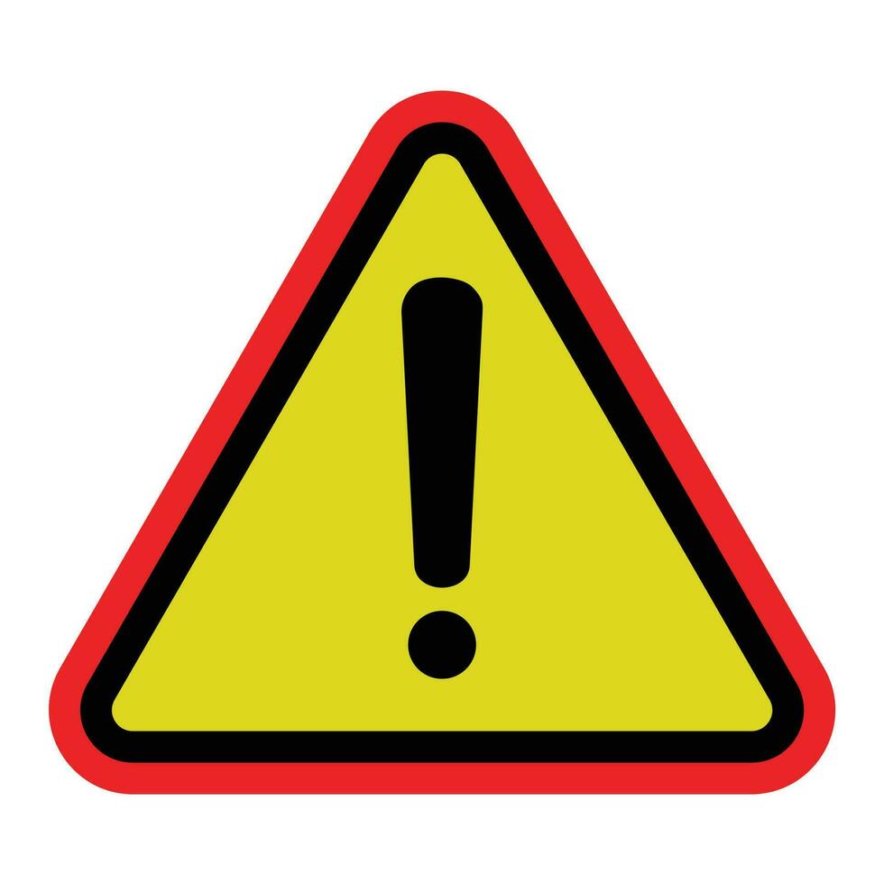 Hazard warning attention sign with exclamation mark symbol red black and yellow vector