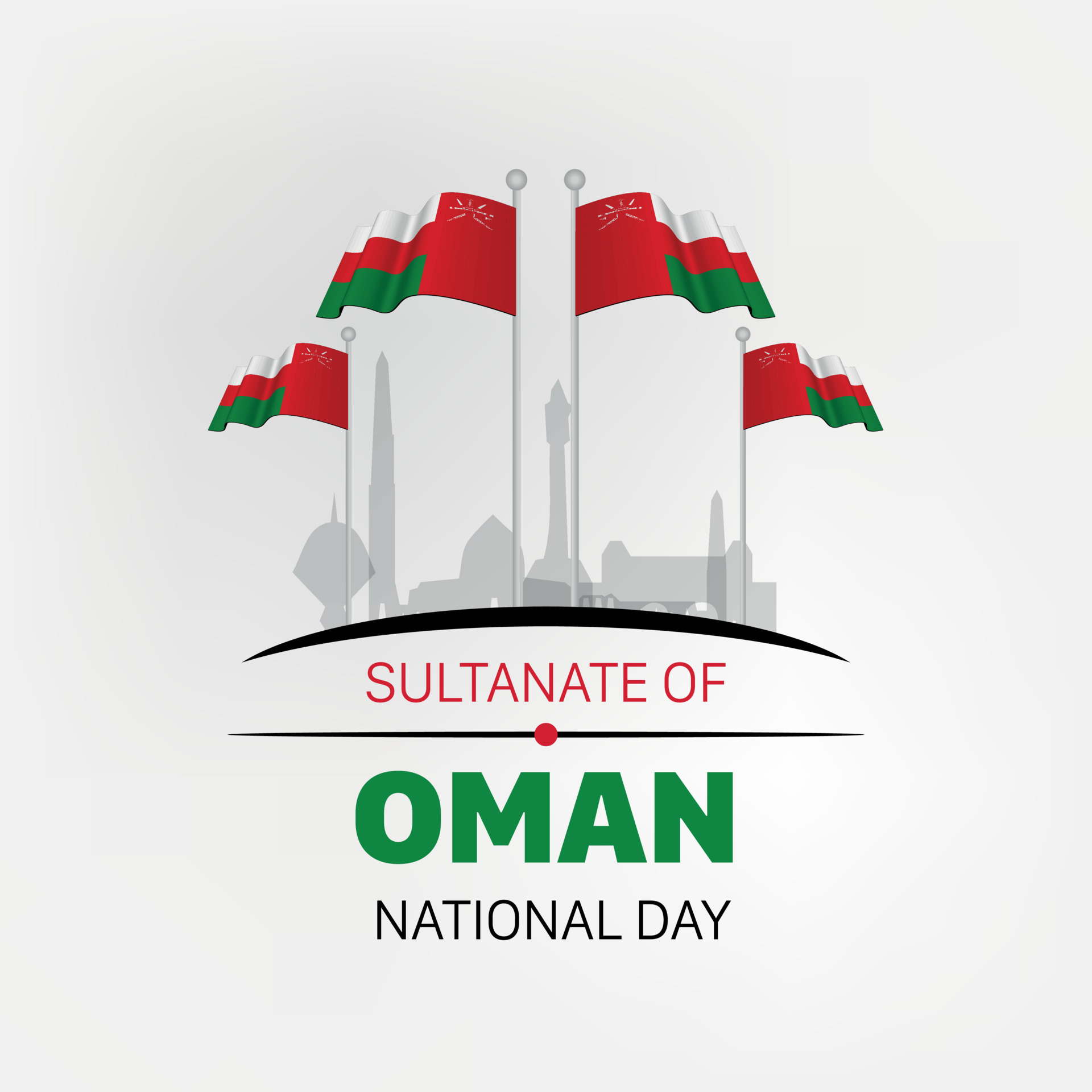 Vector Illustration of Oman National Day Celebration The Sultanate of Oman Happy National Day