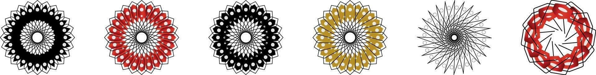 Circle Arabic Islamic Ornament Shapes ceiling design. vector