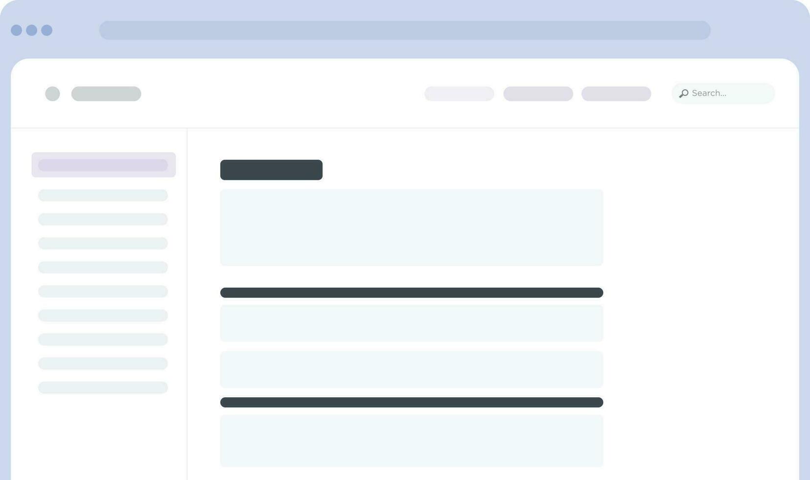 Simple, clean, and flat website mockup icon for illustrations and UI UX design vector