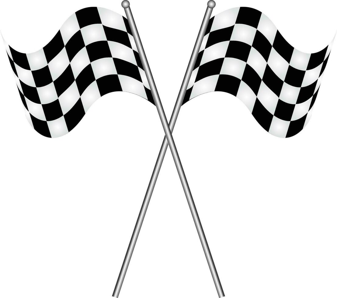 Checkered Flags racing flags. Vector illustration.