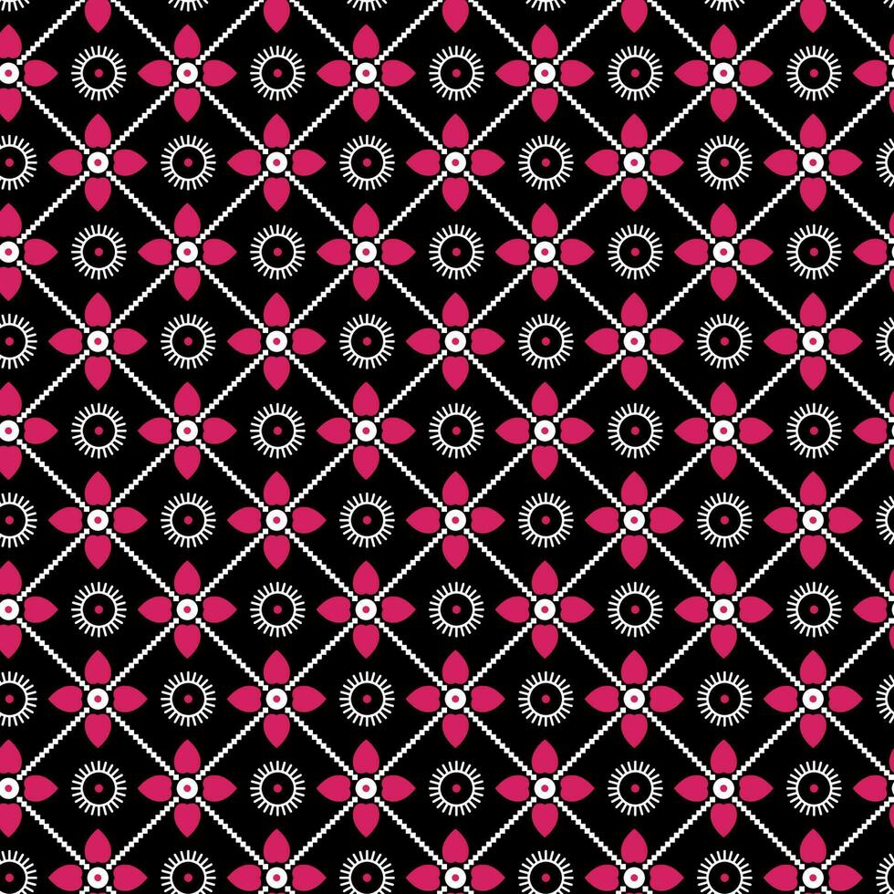 simple flower geometric style seamless vector pattern design