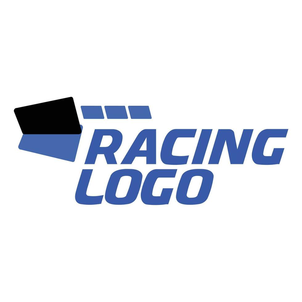 racing logo design concept blue and black vector