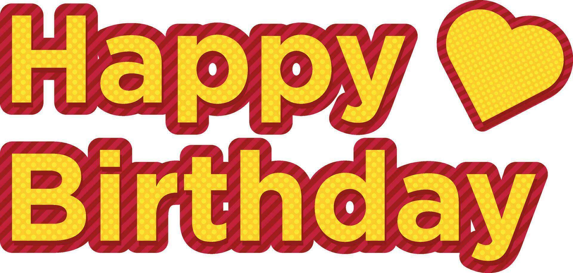 Happy birthday bee hive text style vector graphics yellow and red colors royalty free