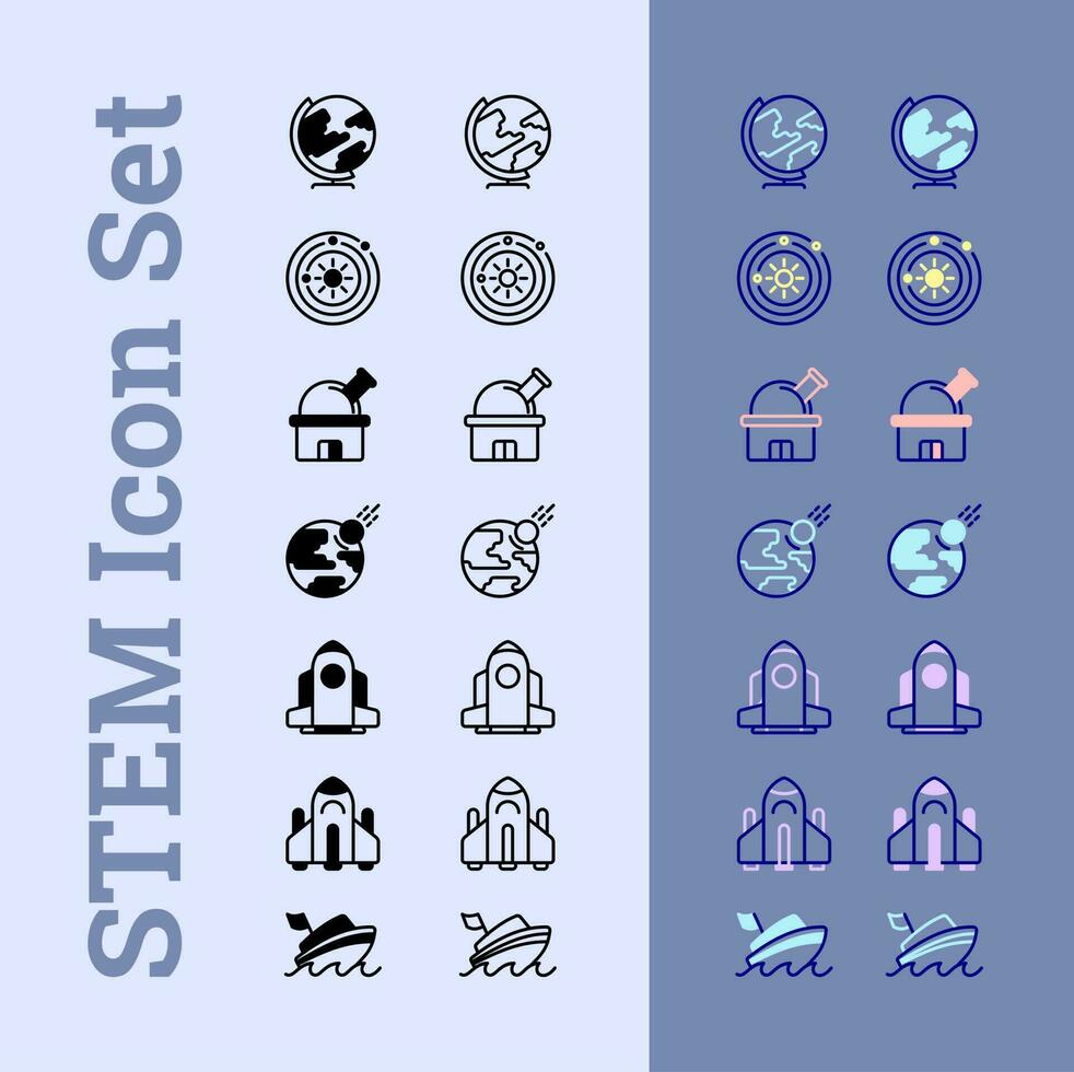 Innovative Ideas  STEM Icon Set vector