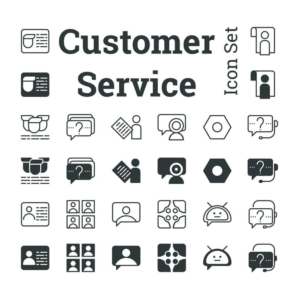 Customer Service Essentials  Icon Set vector