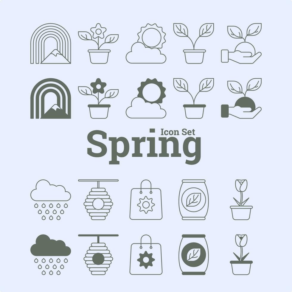 Springtime Inspiration  Icon Set vector