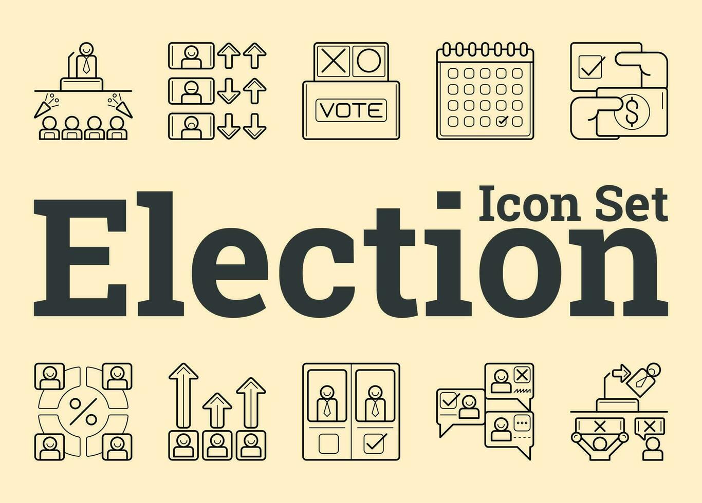 Making Your Voice Heard  Voting Icons vector