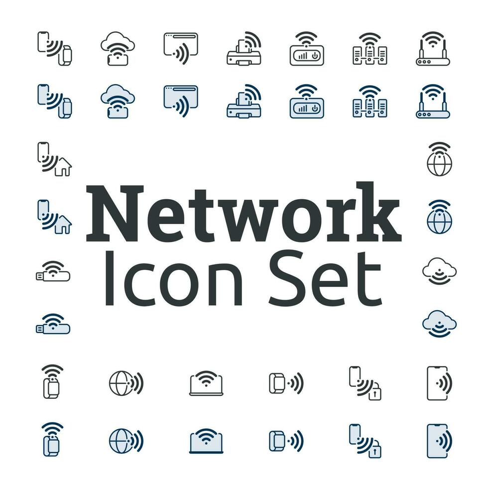 Networking Made Easy  Icon Set vector