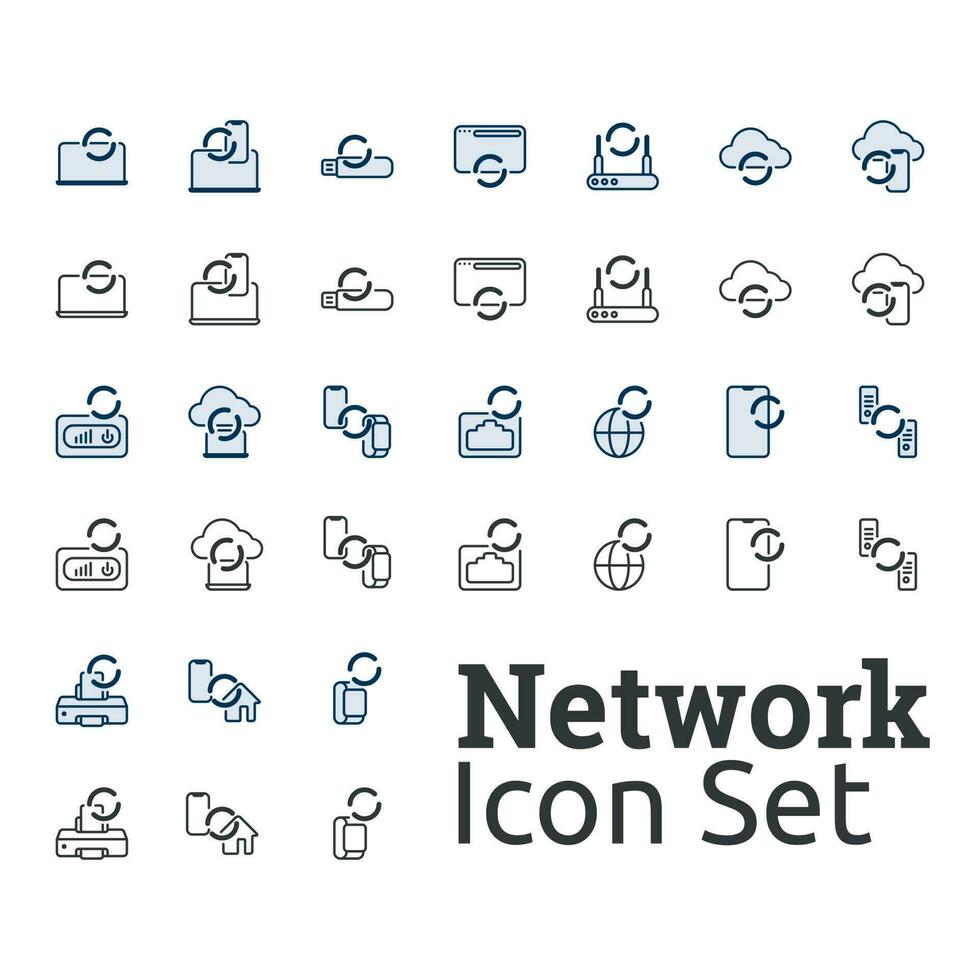 Networking Made Easy  Icon Set vector