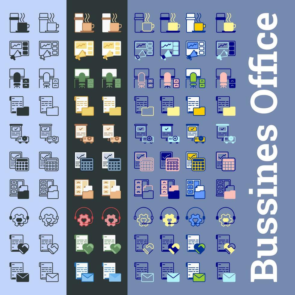 Essentials for Business  Office Icon Set vector