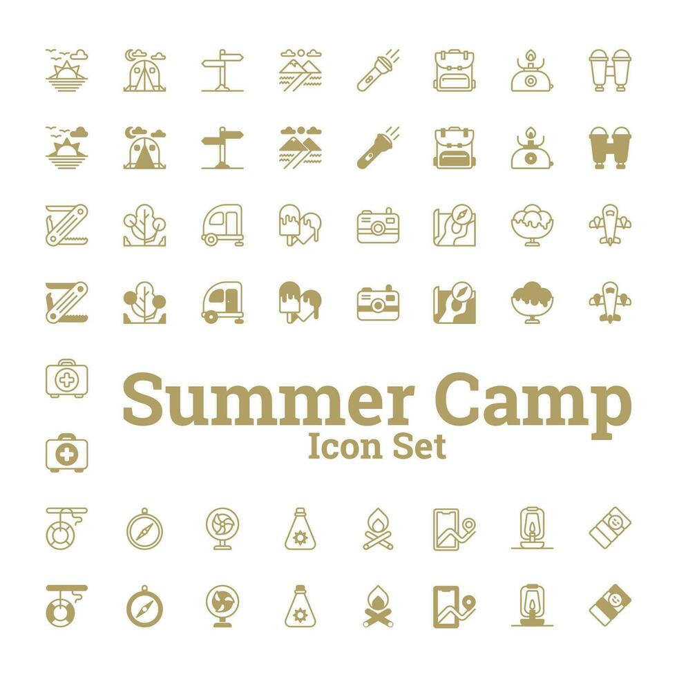 Summer Fun  Icon Set for Camps vector
