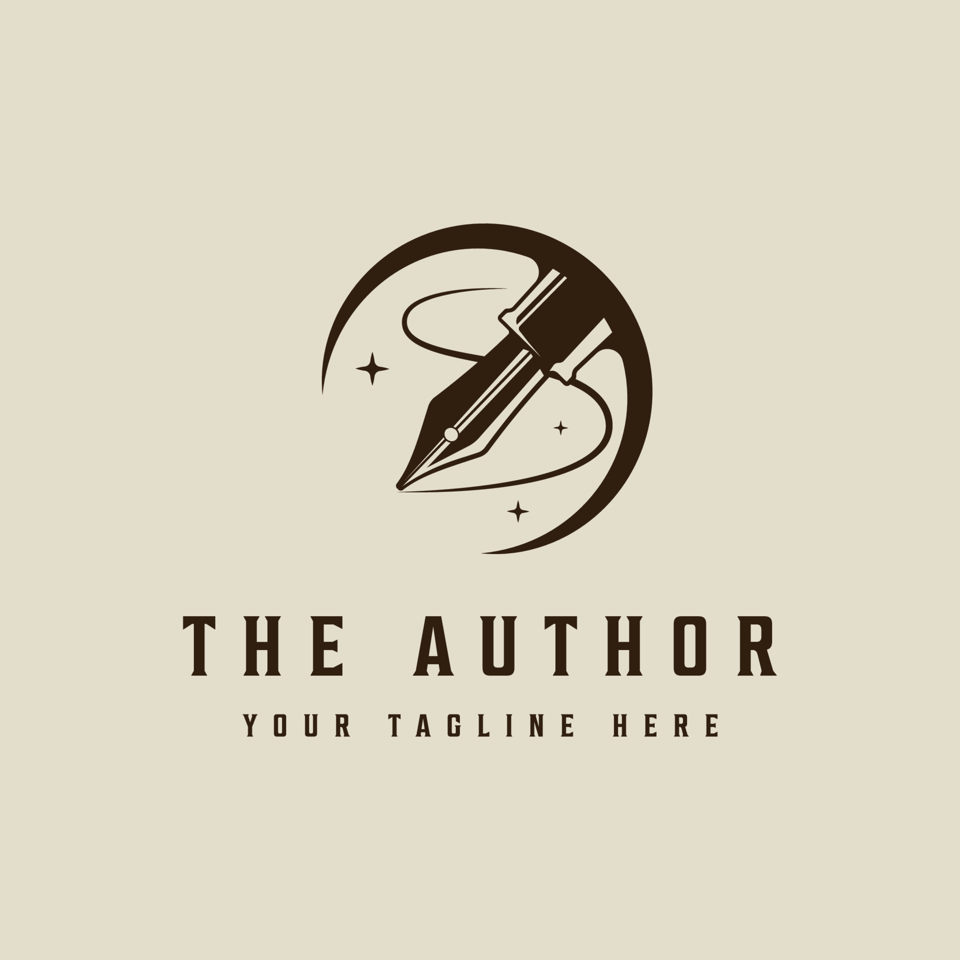 creative pen logo vintage vector illustration template icon graphic