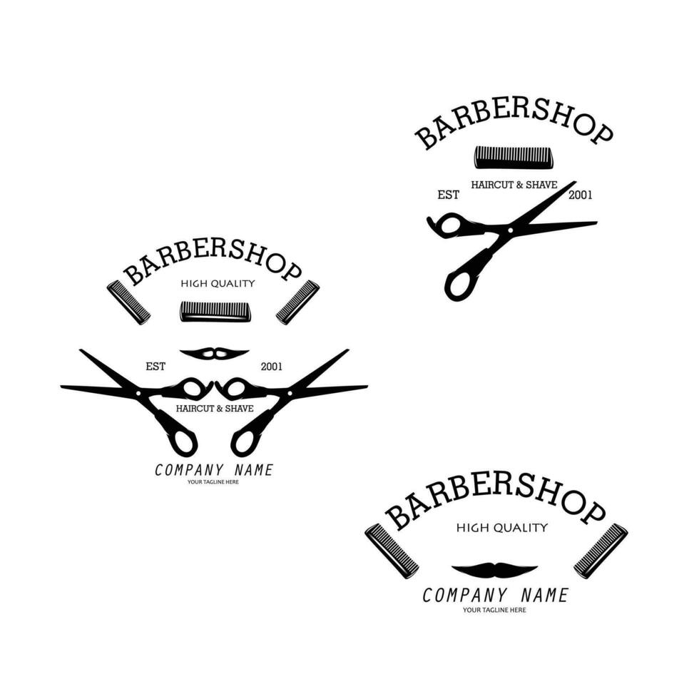 barbería logo colección conjunto vector