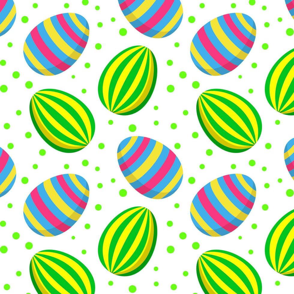 Seamless pattern, Easter eggs on a white background. Festive background, print, textile, wallpaper, vector
