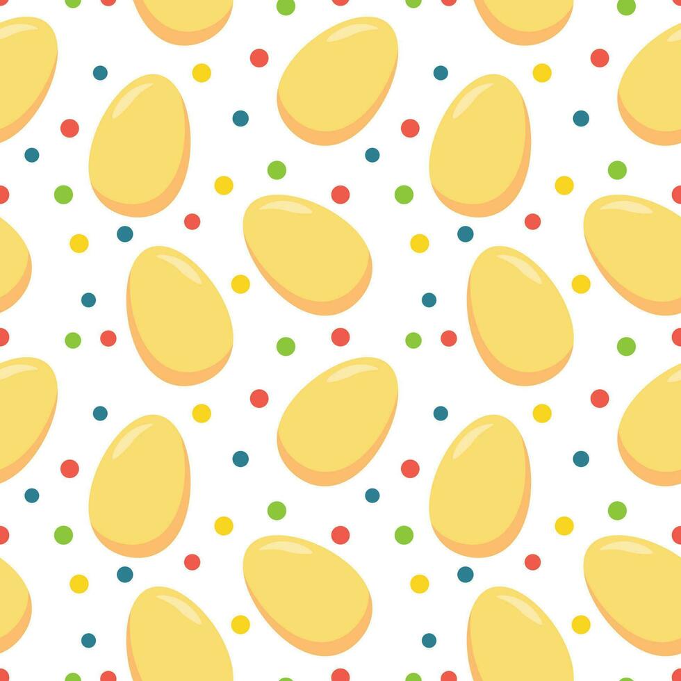Seamless pattern, Easter eggs on a white background. Festive background, print, textile, wallpaper, vector