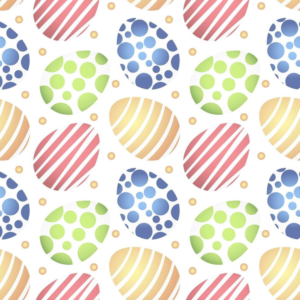 Seamless pattern, Easter eggs on a white background. Festive background, print, textile, wallpaper, vector