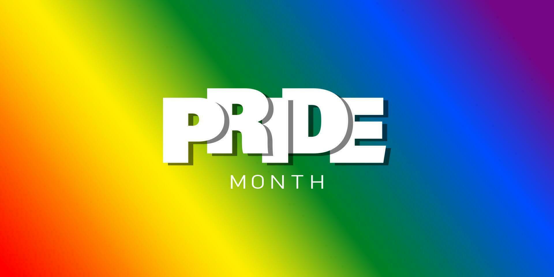 LGBT rainbow colors background with the word Pride Month. Colorful background, vector