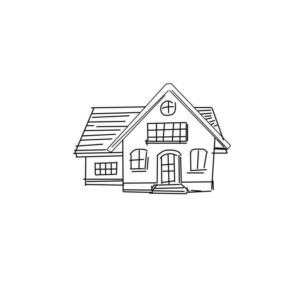 House architecture drawing vector