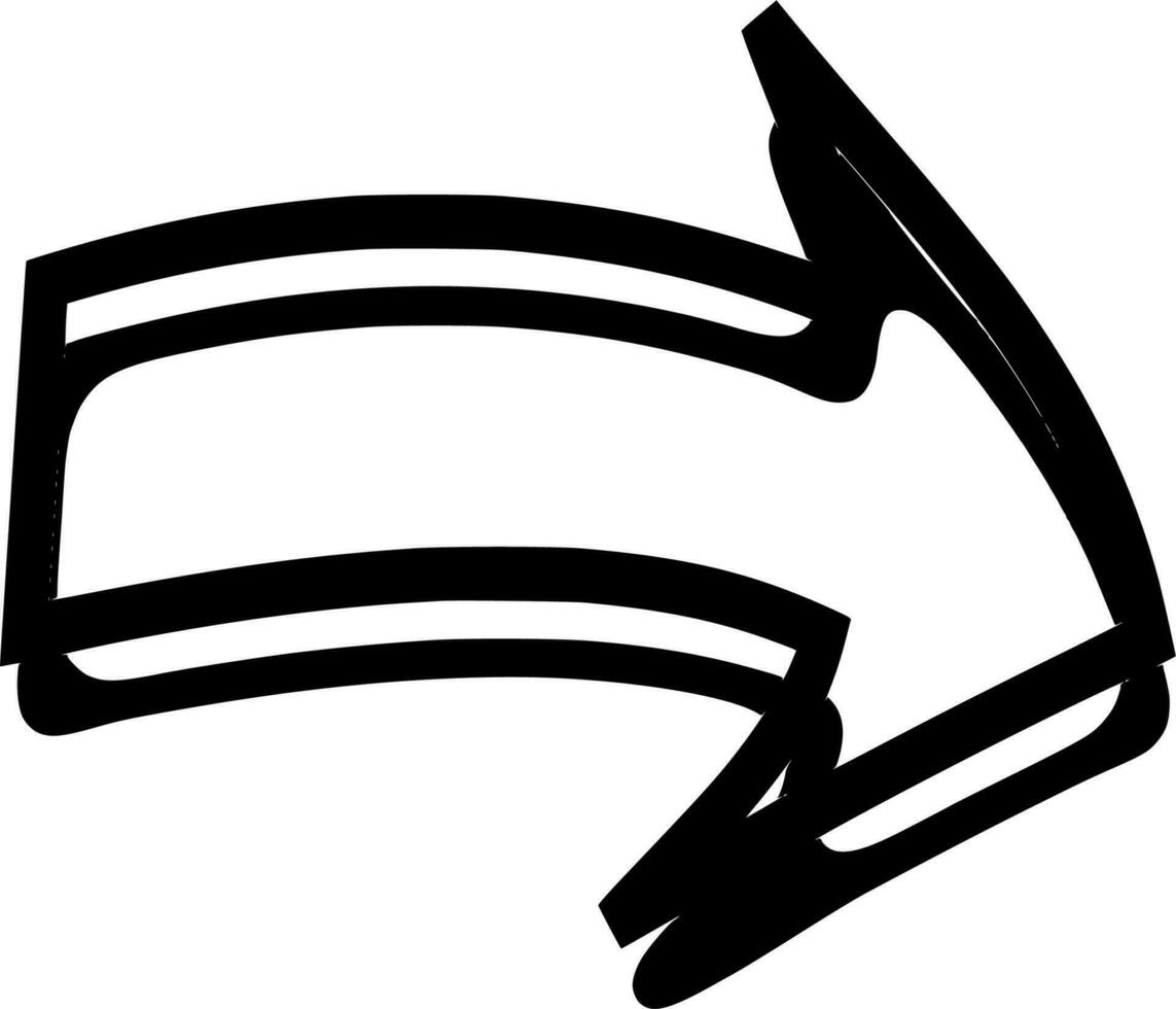Vector silhouette of Arrow on white background