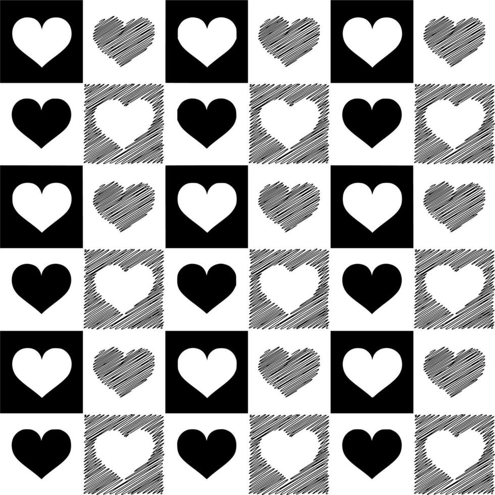 Vector silhouette of heart pattern on white background